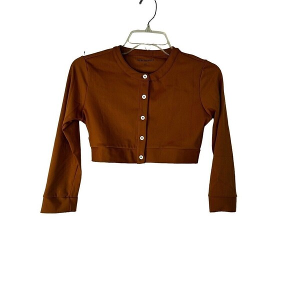 WeWoreWhat Knit Cropped Crewneck Cardigan Button Down Crop Top Size XSmall NWOT - Picture 11 of 13